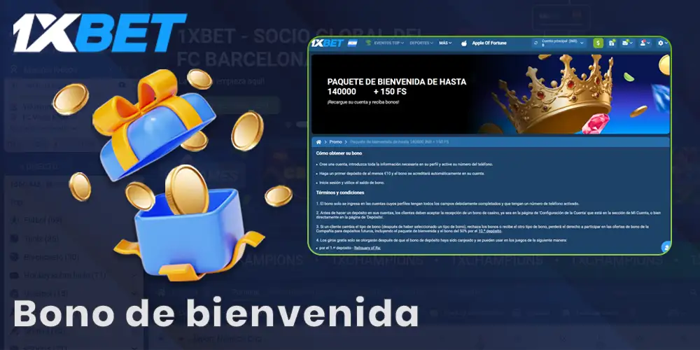 Información sobre el bono de bienvenida de 1xBet