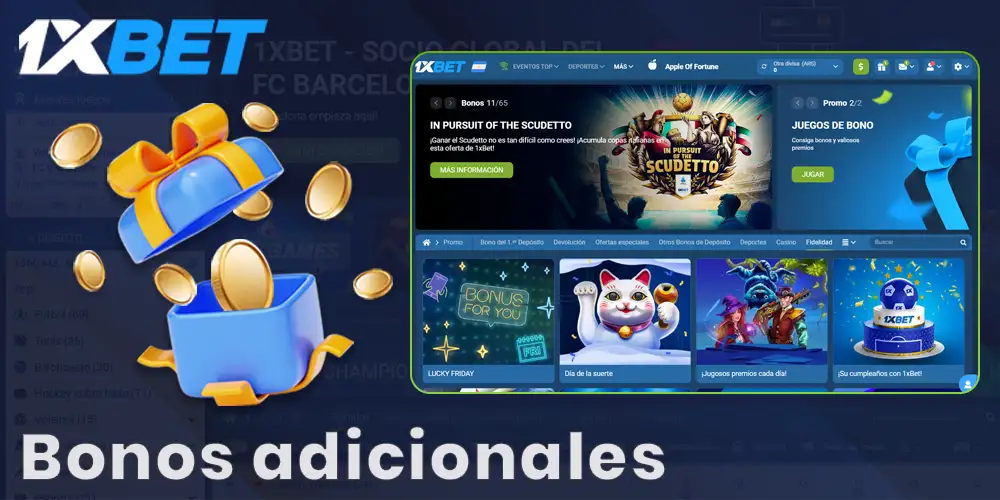 Información sobre bonos adicionales en 1xBet