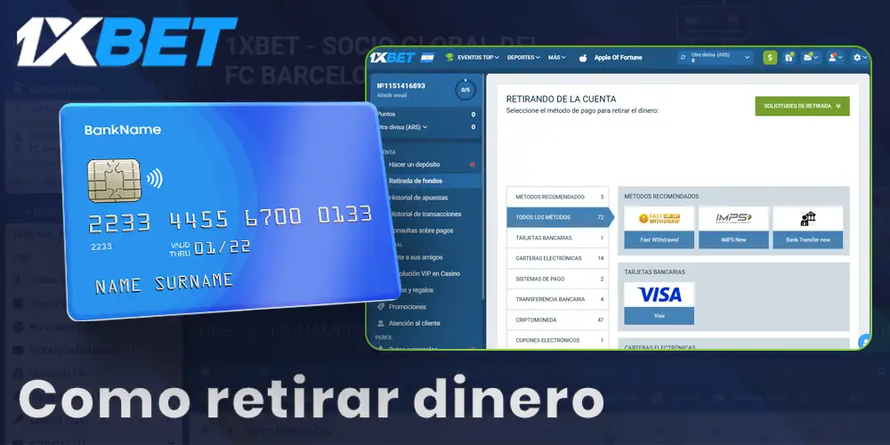 Información sobre cómo retirar dinero de 1xBet