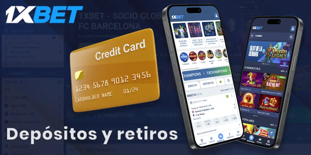 Información sobre el ingreso y la retirada de fondos en la aplicación 1xBet