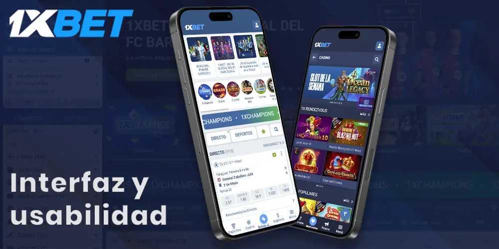 Interfaz y facilidad de uso de la aplicación móvil 1xBet